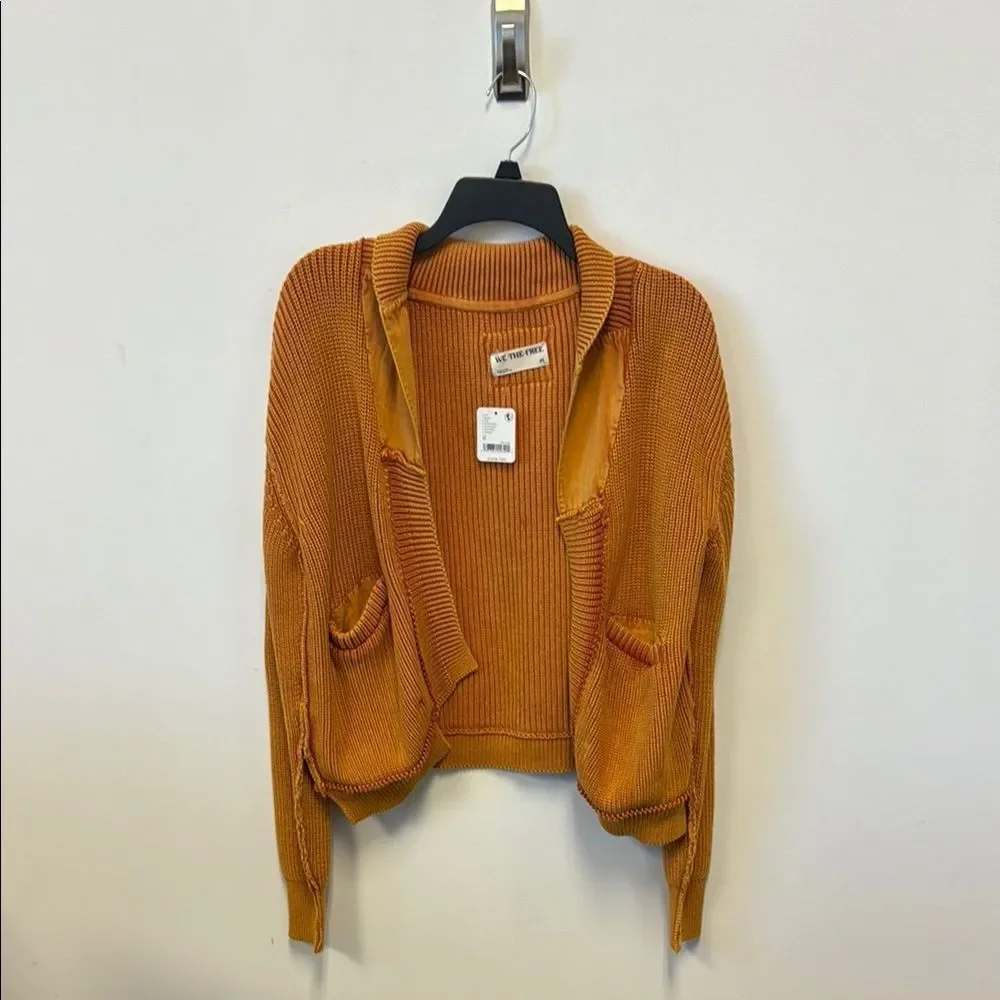 We The Free Worn Thru Surplus Cardi Sweater Orange Yellow  Size M - Picture 3 of 6